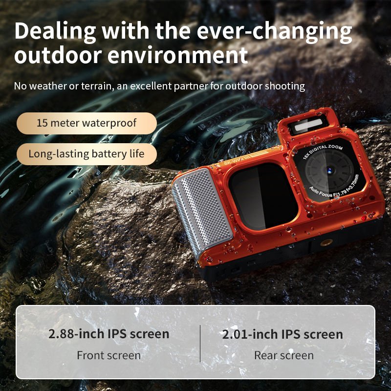 Dual-Screen Waterproof 8K HD Sports & Diving Camera