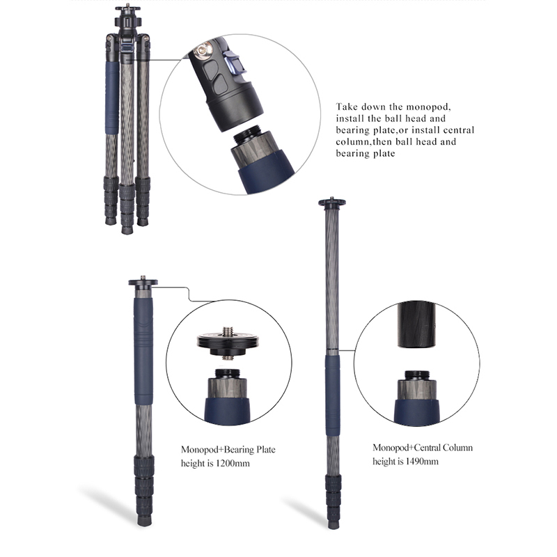 Heavy-Duty Hunting Video Carbon Fiber Tripod
