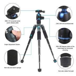 Aluminum Lightweight Portable Rotating Tripod