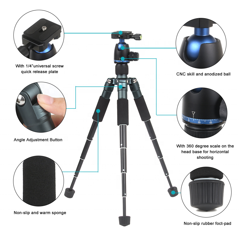 Aluminum Lightweight Portable Rotating Tripod